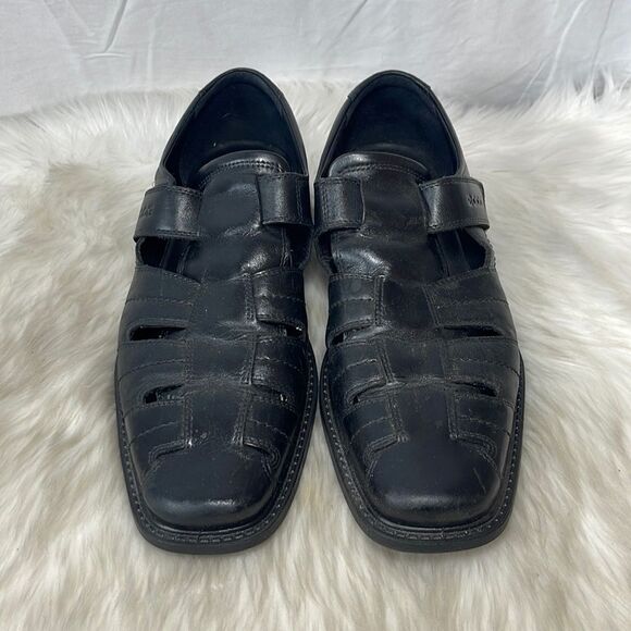 Ecco Black Leather Fisherman Style Shoes Sz‎ 46/US 12.5 main image 7